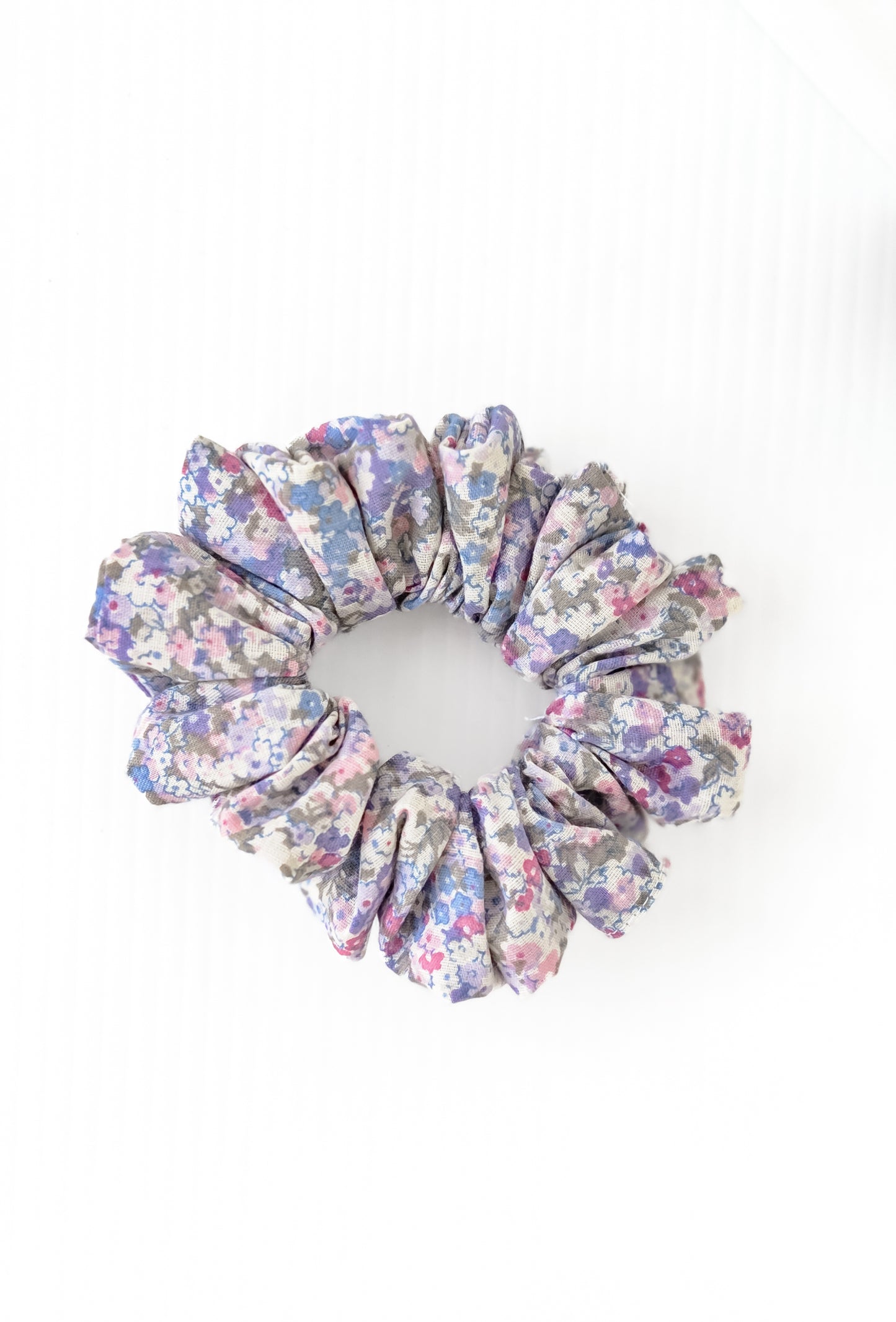 Medium Handmade Scrunchie – Silly Goose Collection - Purple floral