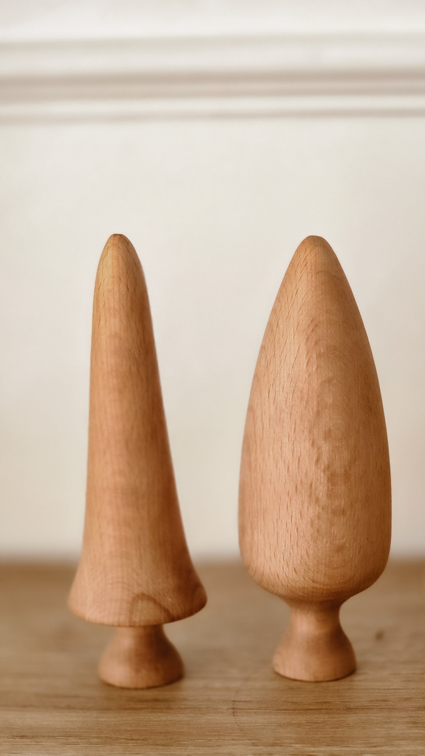 Hand Turned Wooden Tree Set | Natural European Beech Waldorf Forest Toys
