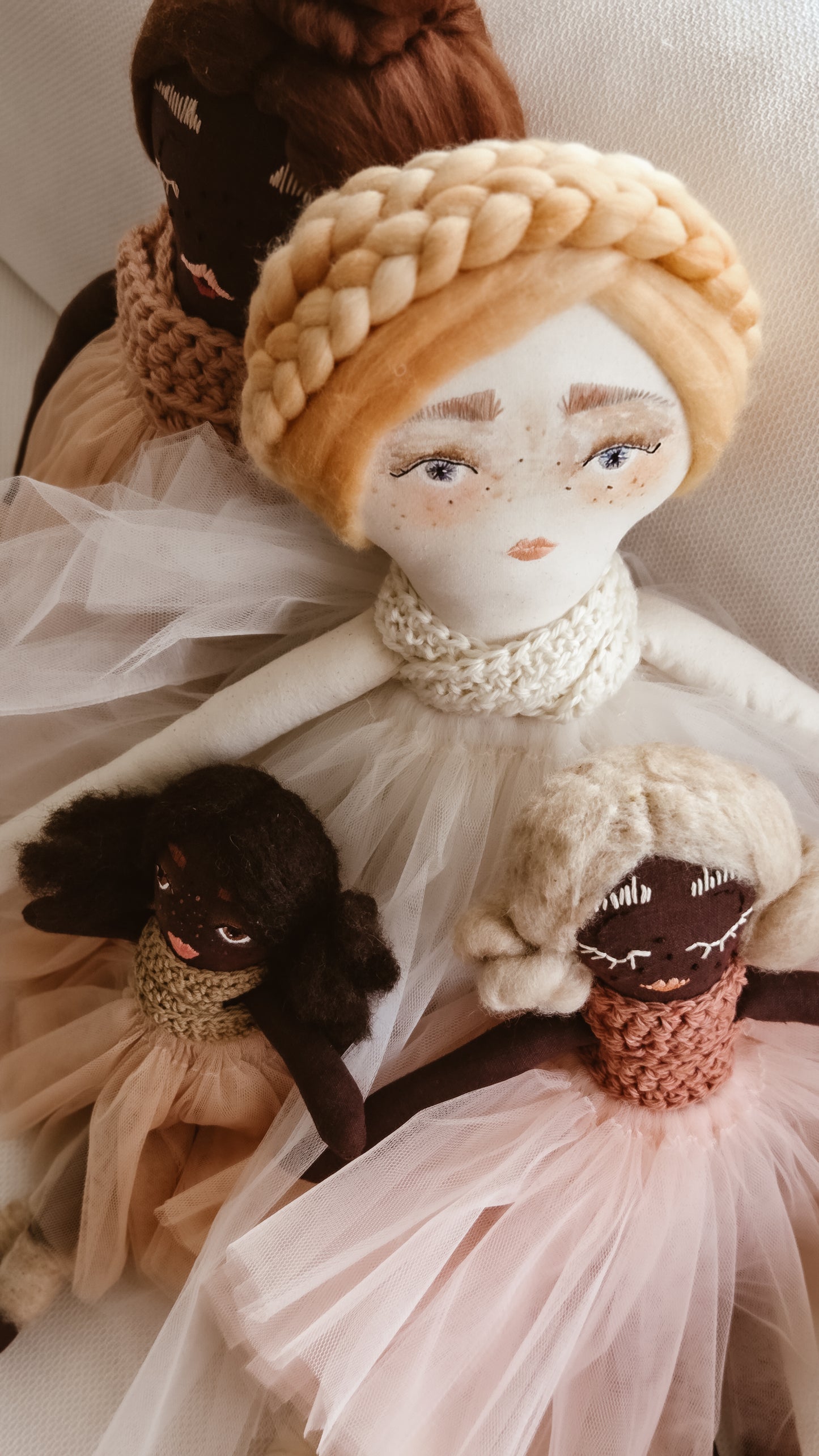 Honeypeach Handmade Cloth Doll β XL 80cm Heirloom Soft Toy | Peaches + Cream Collection