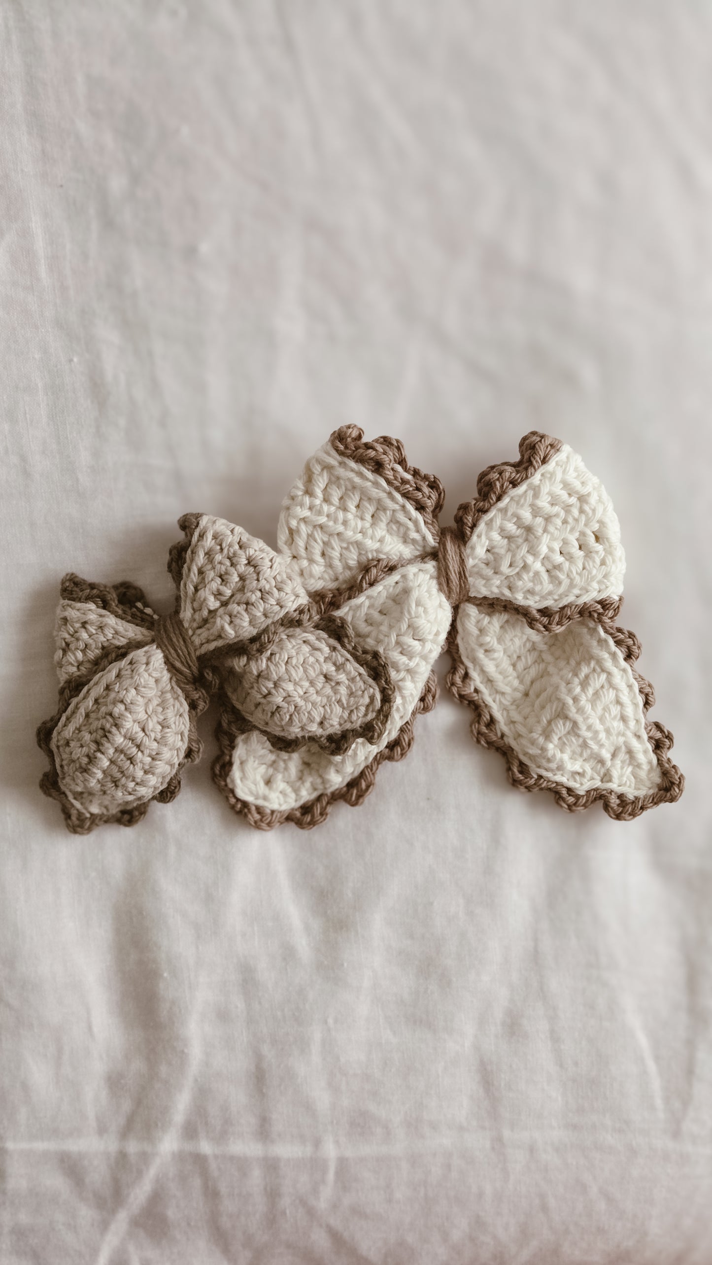 Handmade Crochet Hair bow clip | Large | Winter Forest Collection