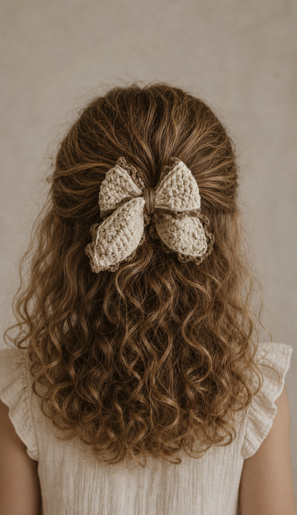 Handmade Crochet Hair bow clip | small | Winter Forest Collection