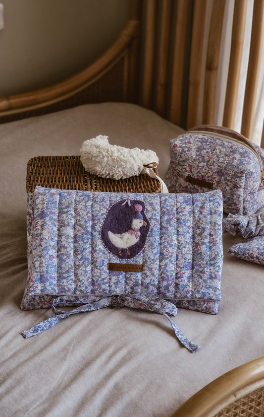 Silly Goose Quilted Book Sleeve – Floral Book Bag