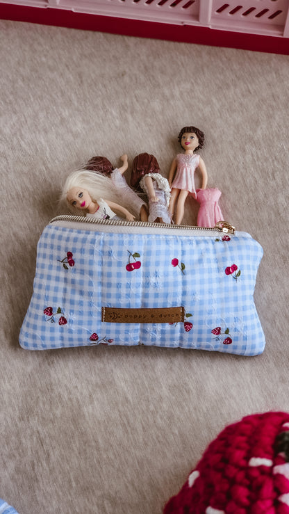 Strawberry Milk Quilted Zipper Pouch | Coin & Treasure Purse
