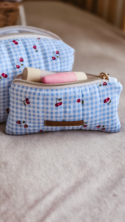 Strawberry Milk Quilted Zipper Pouch | Coin & Treasure Purse