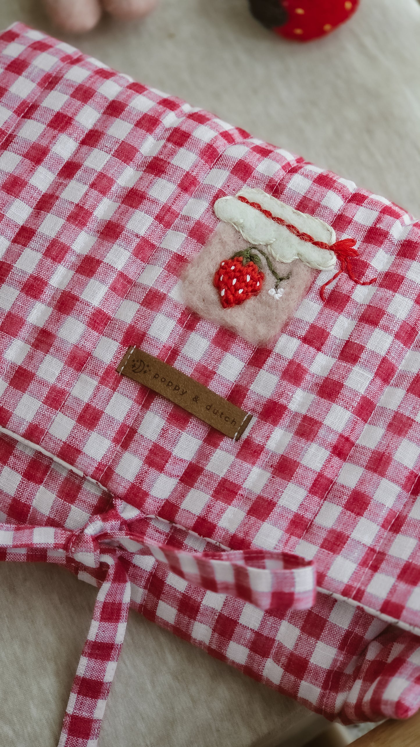 Strawberry Jam Quilted Book Sleeve
