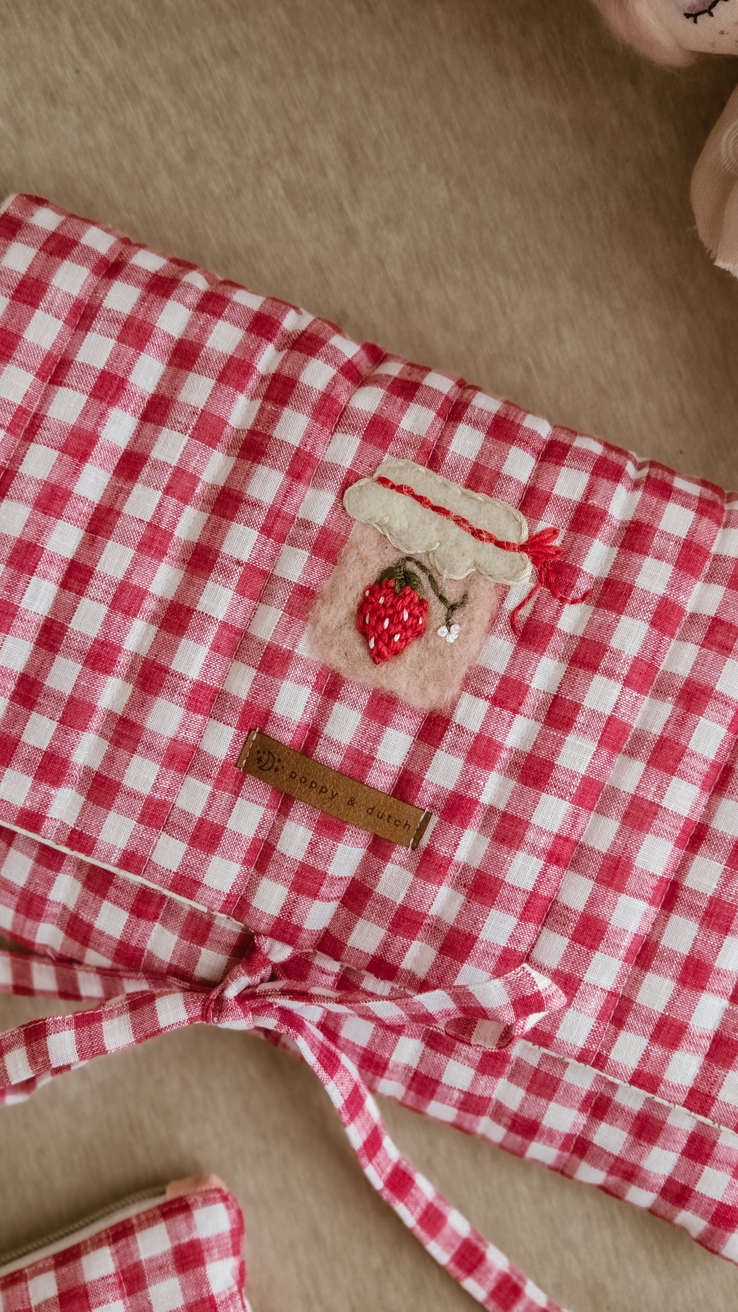 Strawberry Jam Quilted Book Sleeve