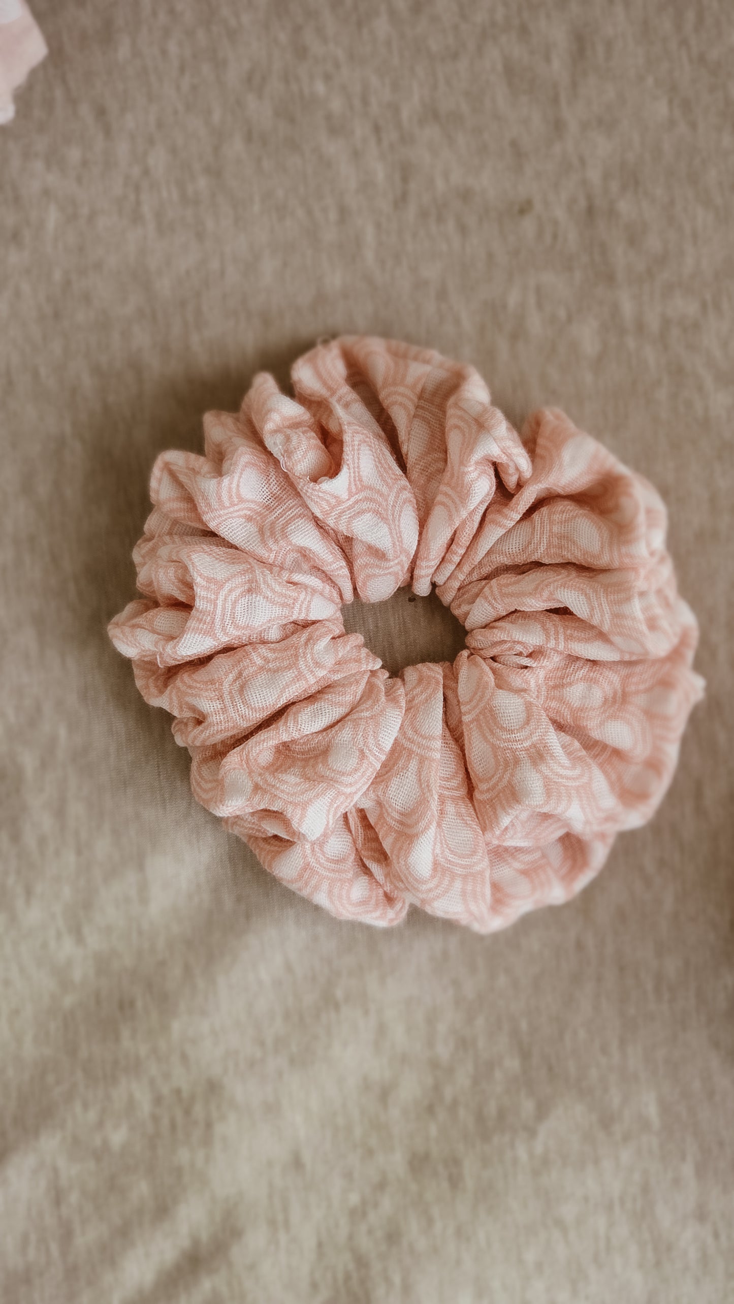 XLarge Handmade Scrunchie – Rainbows & Sunshine Collection - Blush