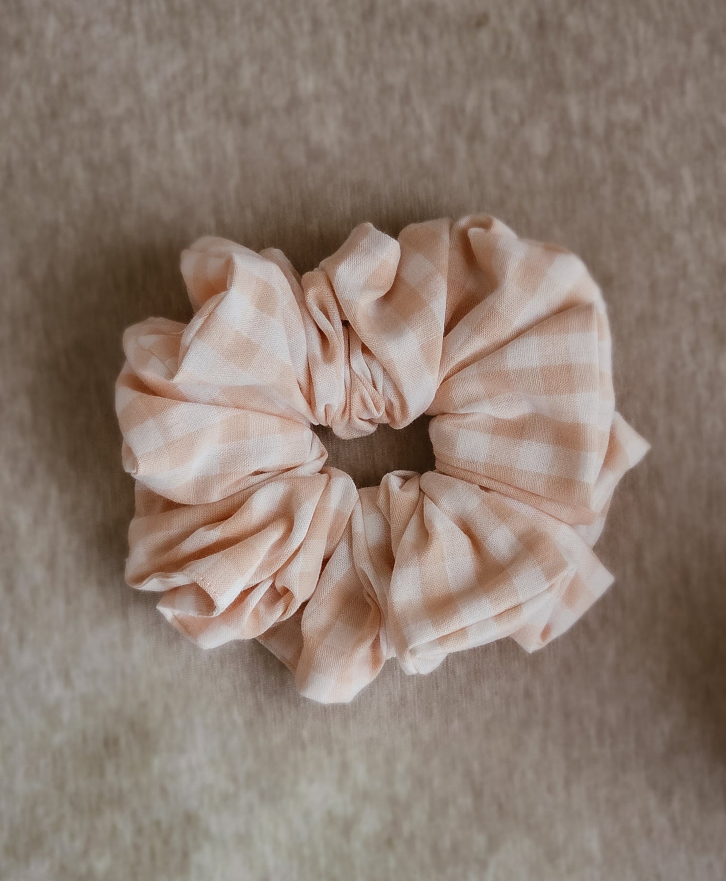 XLarge Handmade Scrunchie – Strawberry Jam Collection - Blush Check