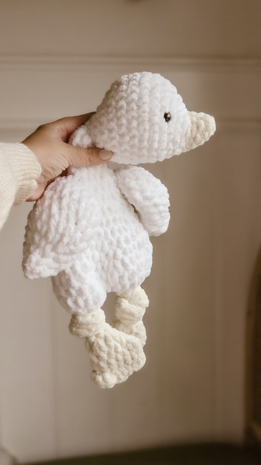 Handmade Crochet Goose Knotted Lovey – Medium