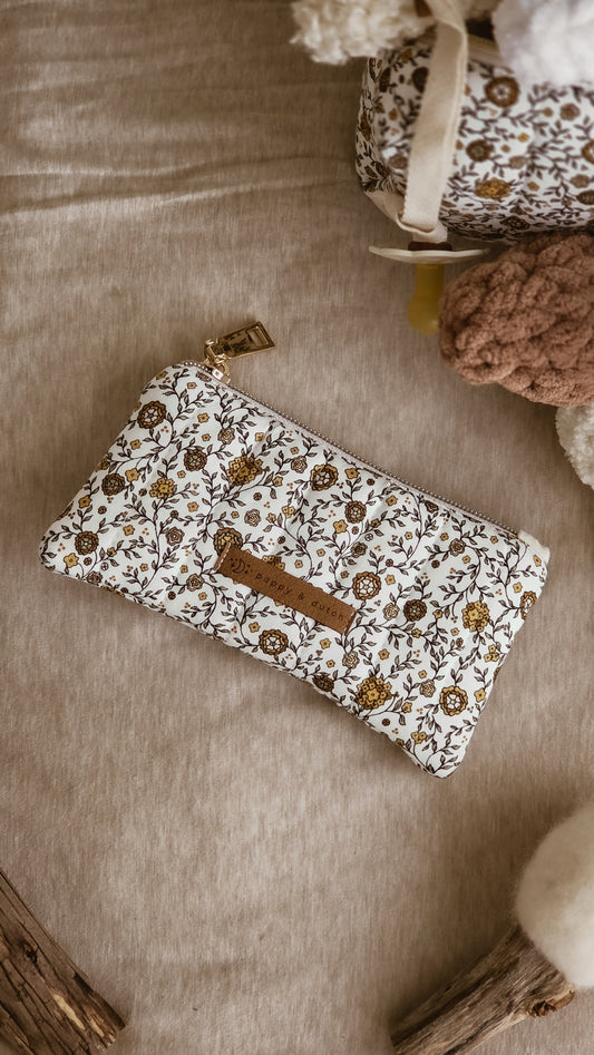 Floral vine Quilted Zipper Pouch | Coin & Treasure Purse