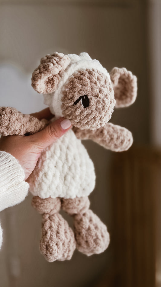 Handmade Crochet Luna Lamb Knotted Lovey – Small