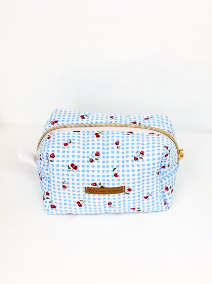 Strawberry Milk Boxy Zipper Bag – Mini Nappy Bag, Makeup & Travel Pouch with Inner Pocket