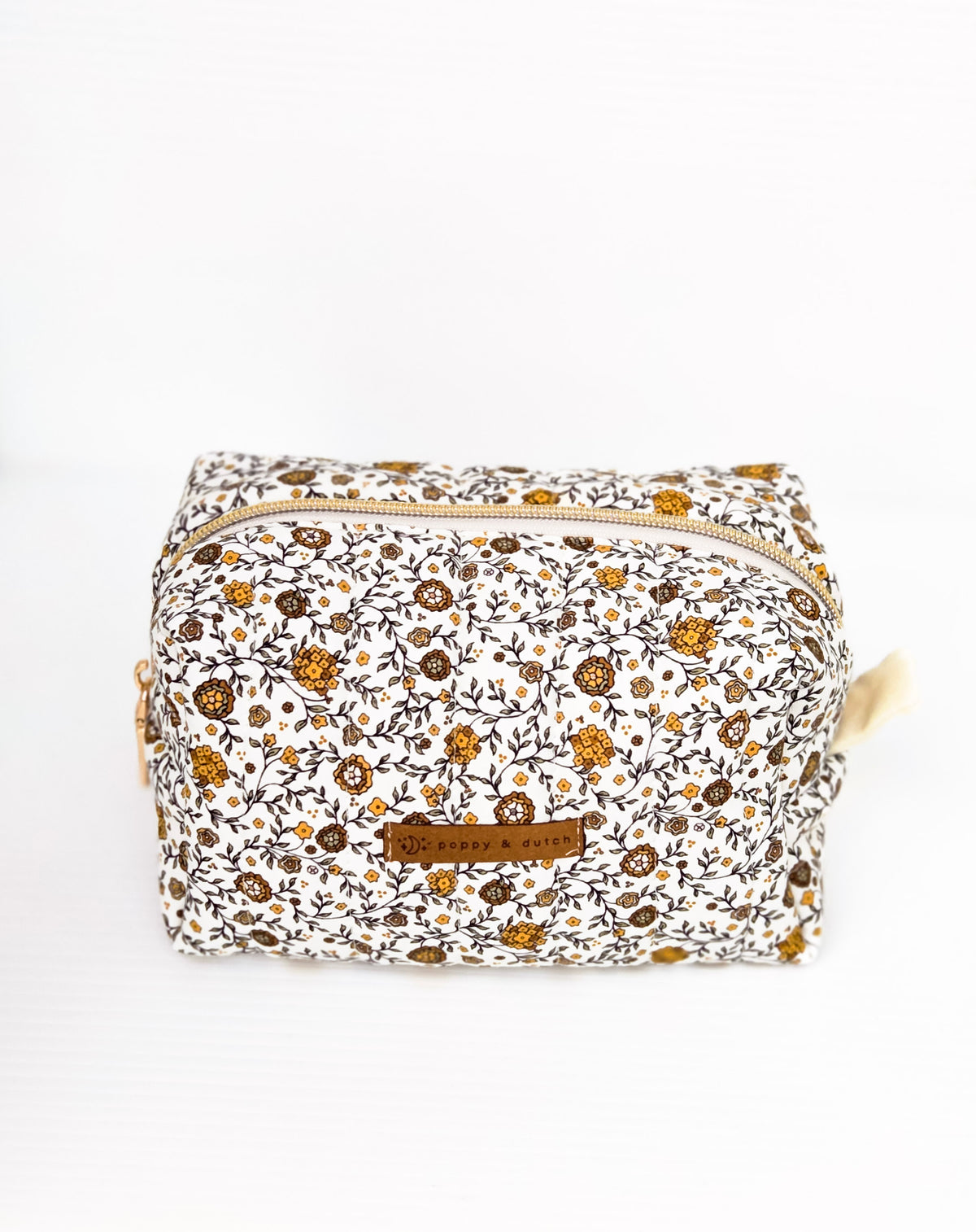 Vine floral Boxy Zipper Bag – Mini Nappy Bag, Makeup & Travel Pouch with Inner Pocket