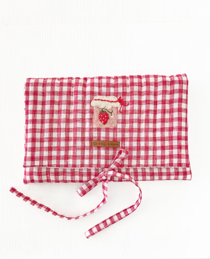 Strawberry Jam Quilted Book Sleeve