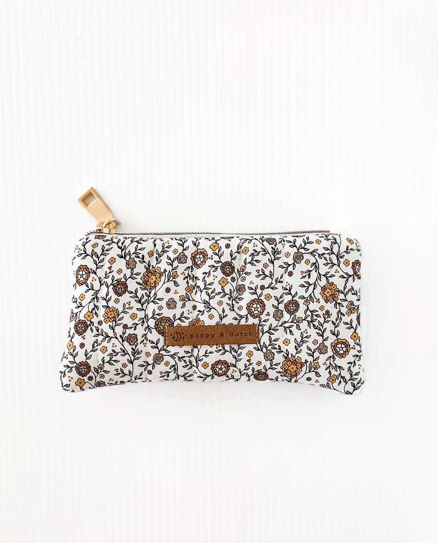 Floral vine Quilted Zipper Pouch | Coin & Treasure Purse
