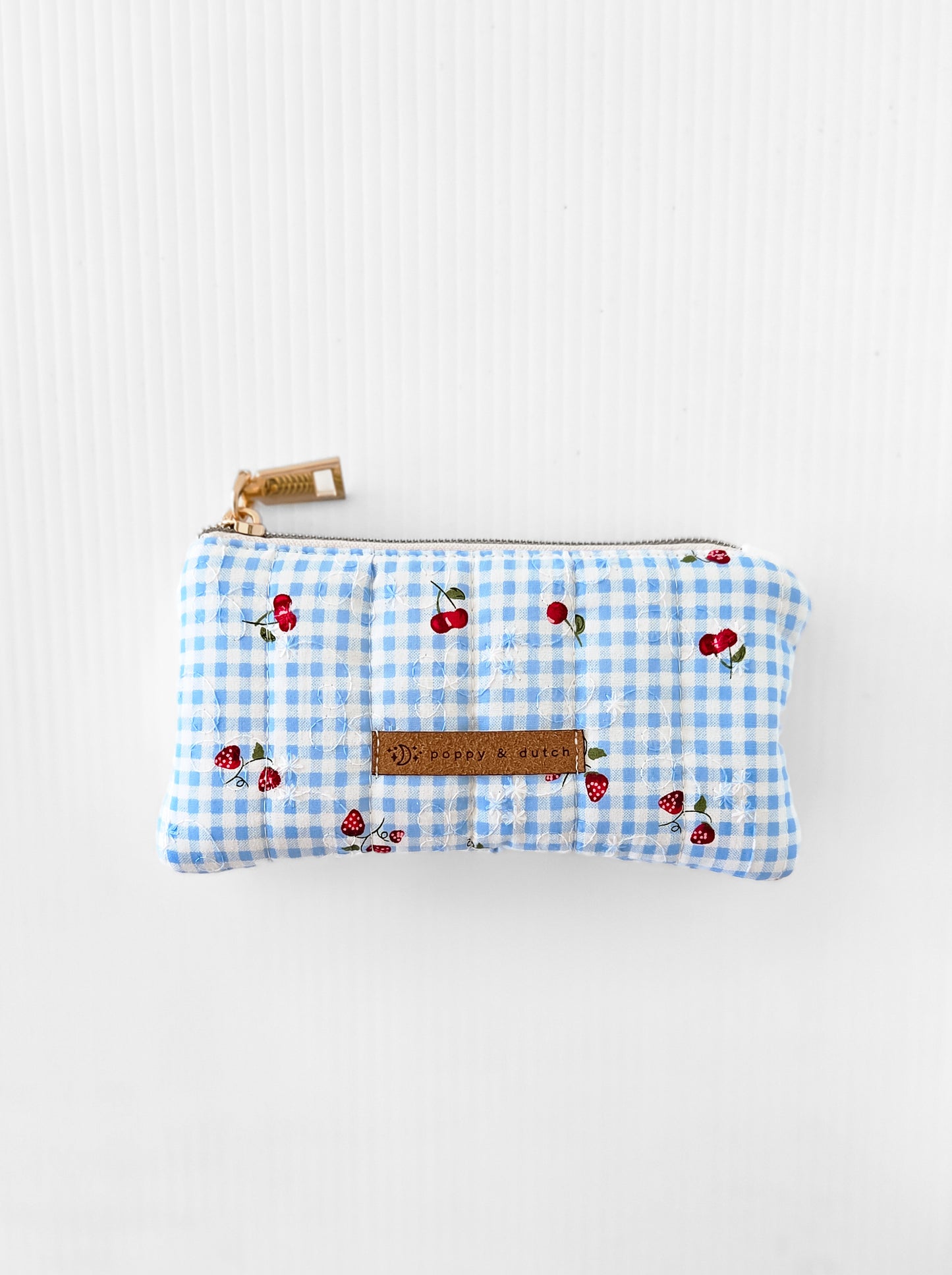 Strawberry Milk Quilted Zipper Pouch | Coin & Treasure Purse