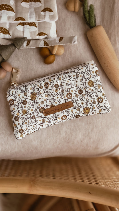 Floral vine Quilted Zipper Pouch | Coin & Treasure Purse