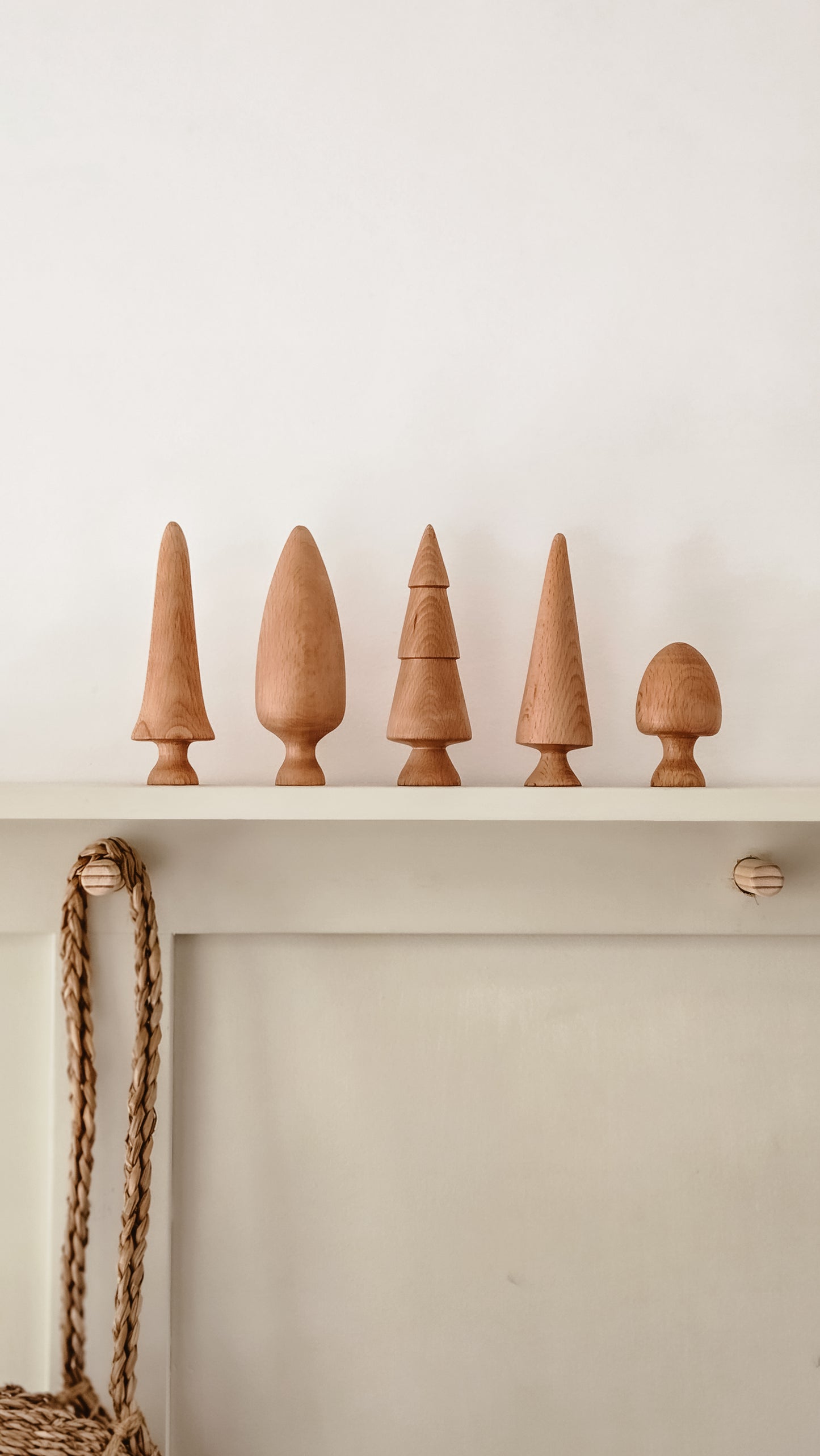 Hand Turned Wooden Tree Set | Natural European Beech Waldorf Forest Toys