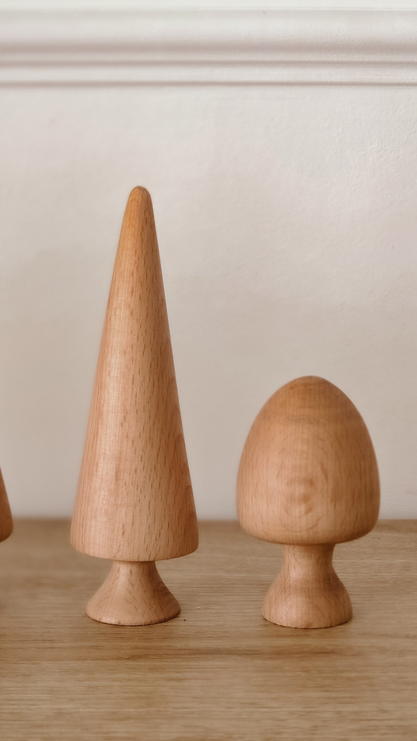 Hand Turned Wooden Tree Set | Natural European Beech Waldorf Forest Toys