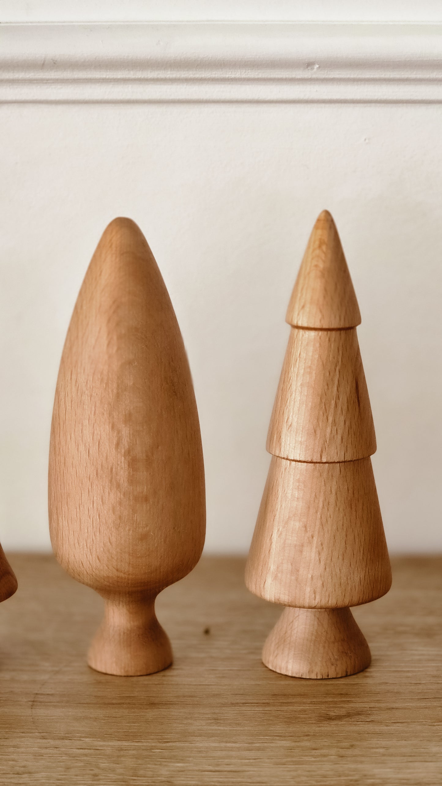 Hand Turned Wooden Tree Set | Natural European Beech Waldorf Forest Toys
