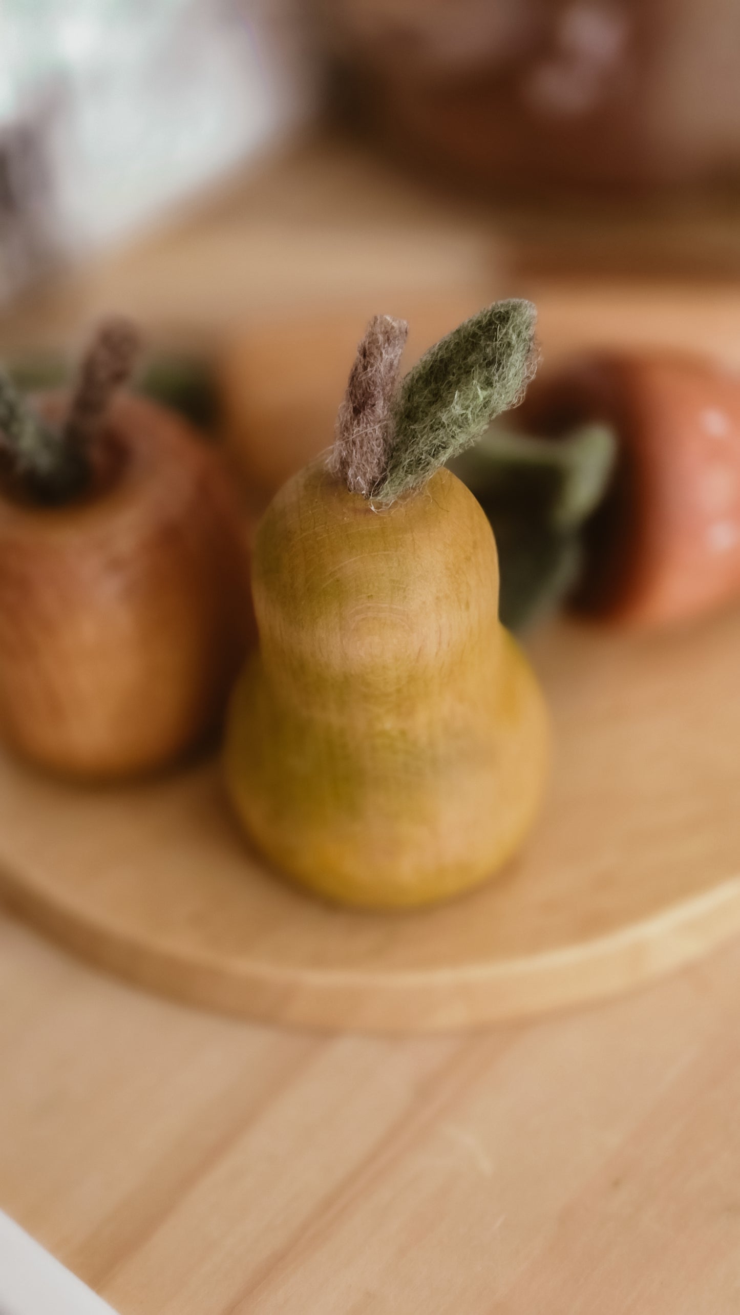 Wooden Play Food Set | Handcrafted Beech Wood Fruit & Veg with Felt Details