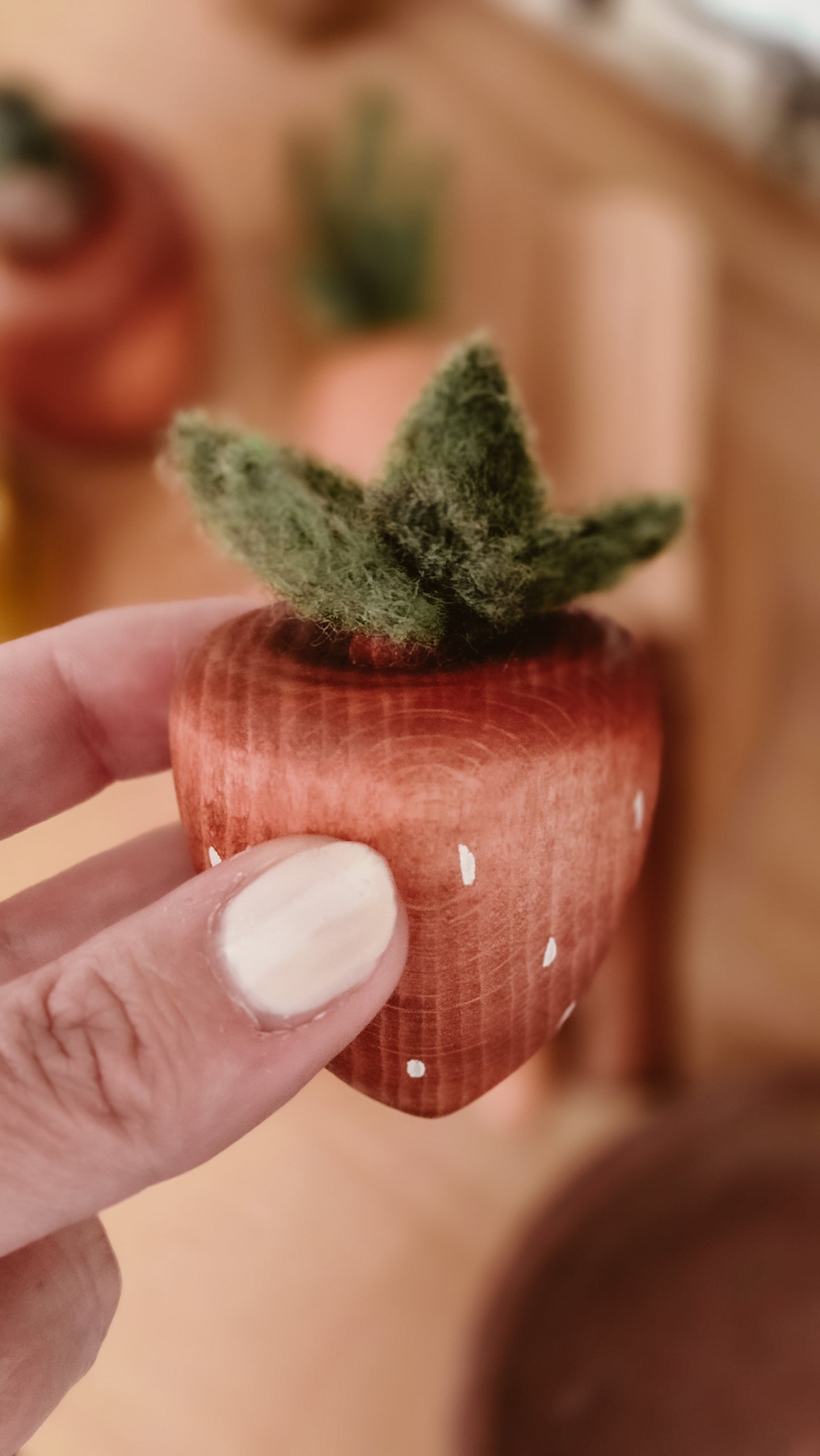 Wooden Play Food Set | Handcrafted Beech Wood Fruit & Veg with Felt Details