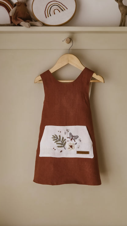 Autumn Meadow Linen Childs Apron | Size 1-2 Years
