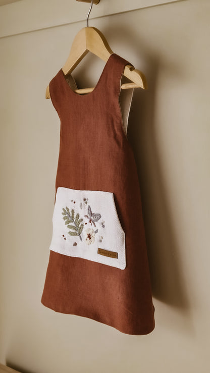 Autumn Meadow Linen Childs Apron | Size 1-2 Years