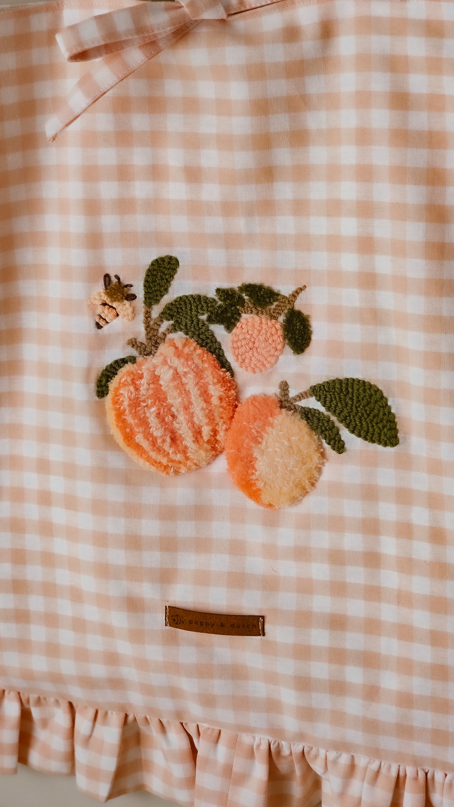 Peaches + Dreams Tote bag | Needle felted embroidery