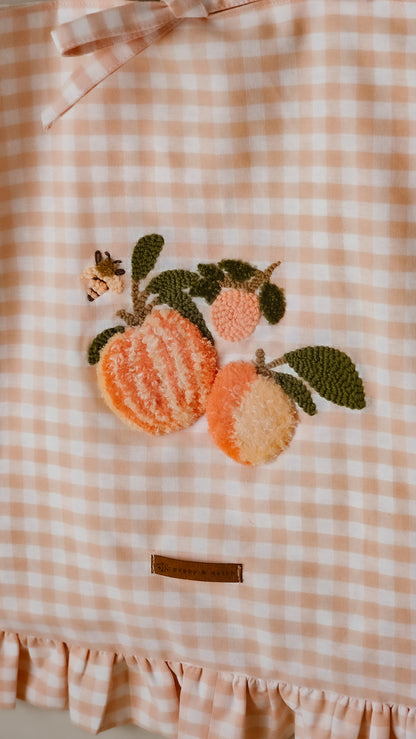 Peaches + Dreams Tote bag | Needle felted embroidery