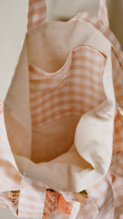 Peaches + Dreams Tote bag | Needle felted embroidery