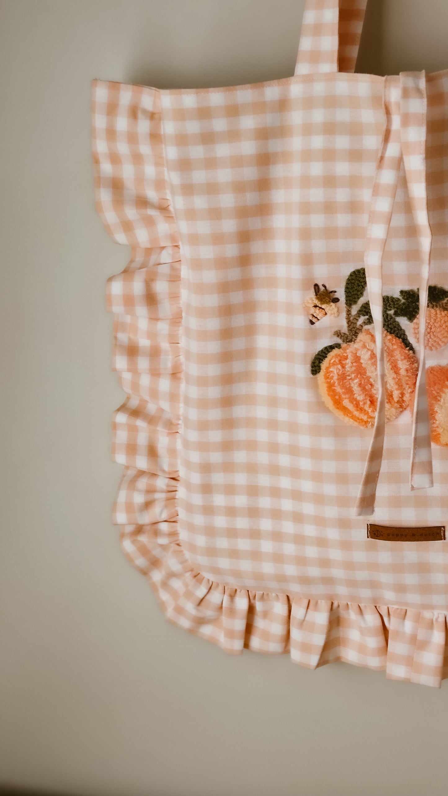 Peaches + Dreams Tote bag | Needle felted embroidery