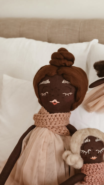 Maplepeach Handmade Cloth Doll – XL 80cm Heirloom Soft Toy | Peaches + Cream Collection