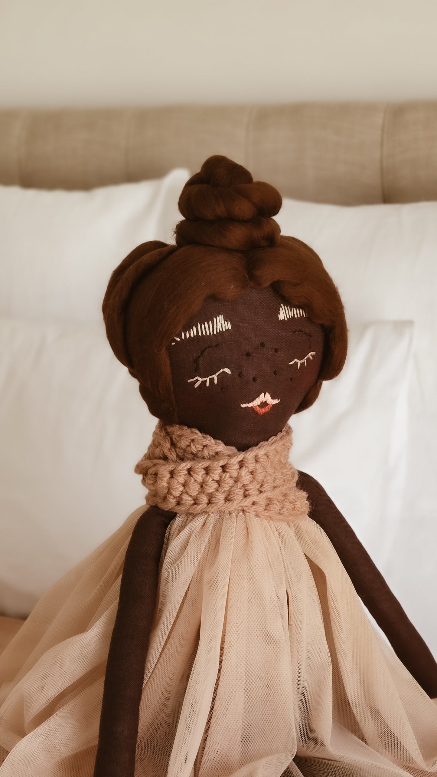 Maplepeach Handmade Cloth Doll – XL 80cm Heirloom Soft Toy | Peaches + Cream Collection