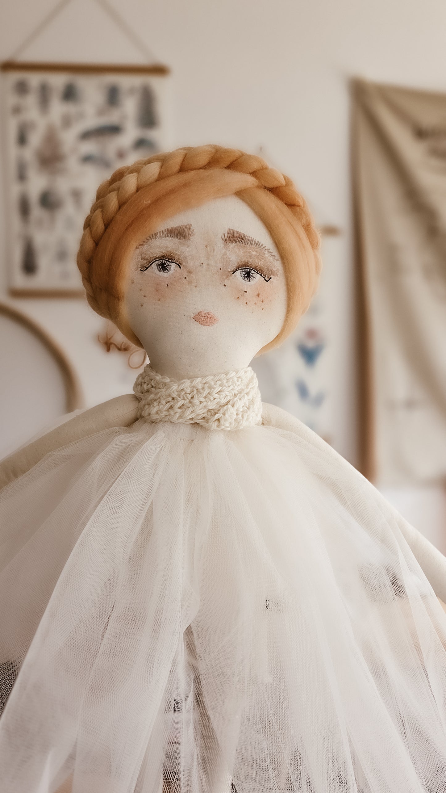 Honeypeach Handmade Cloth Doll – XL 80cm Heirloom Soft Toy | Peaches + Cream Collection