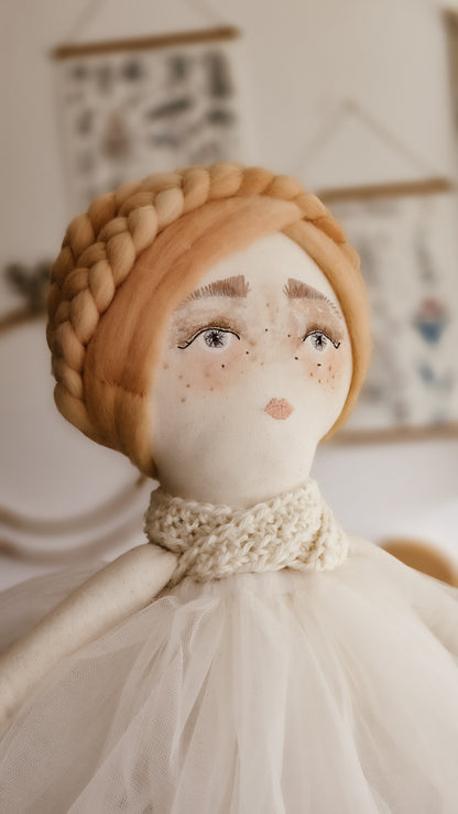 Honeypeach Handmade Cloth Doll – XL 80cm Heirloom Soft Toy | Peaches + Cream Collection