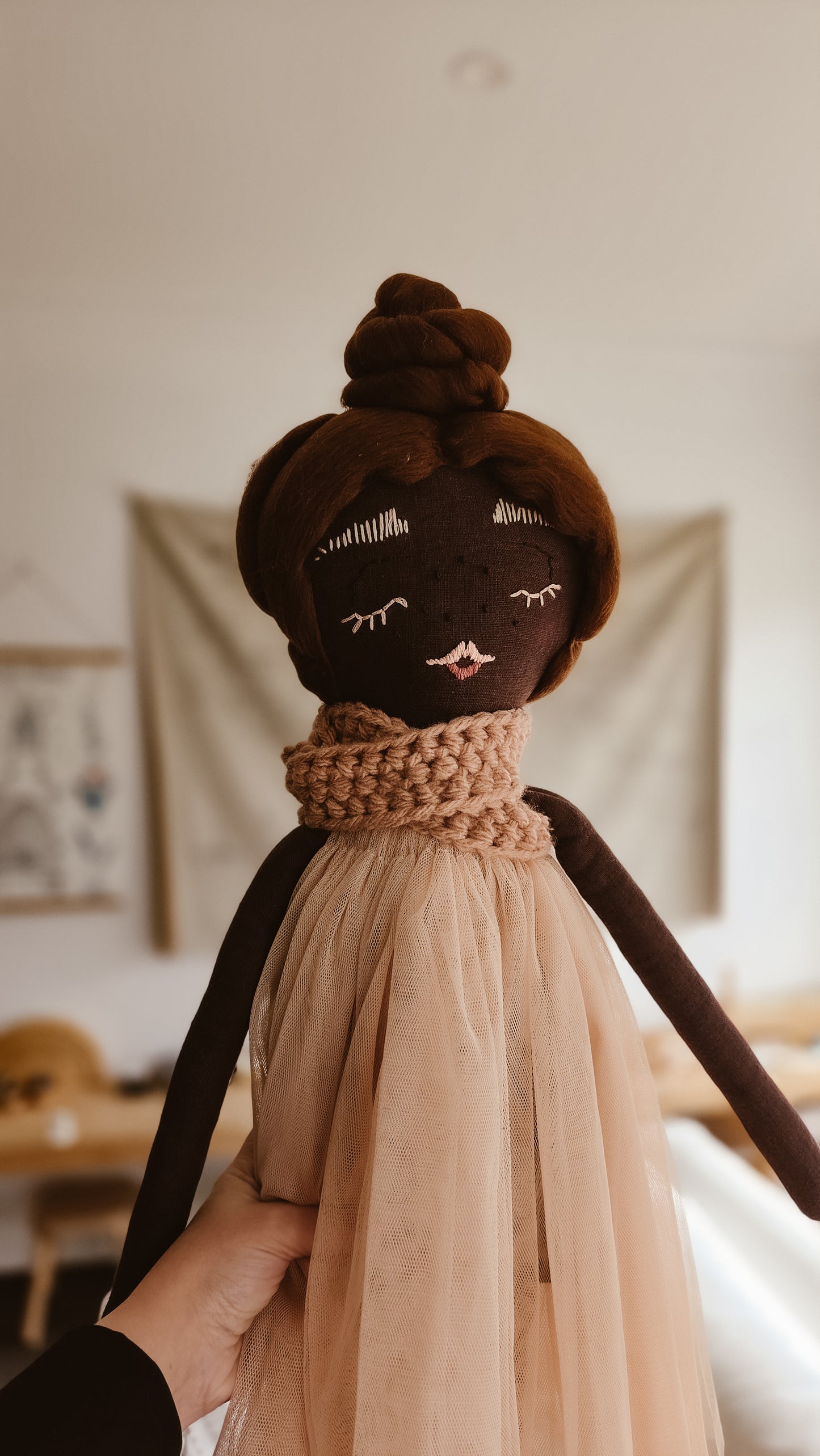 Maplepeach Handmade Cloth Doll – XL 80cm Heirloom Soft Toy | Peaches + Cream Collection