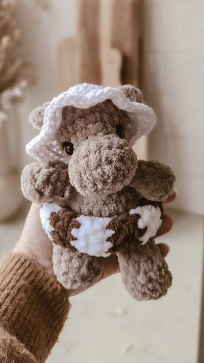 Sunny the Seaside Hippo - Crochet plushie | Coffee & Cream Collection