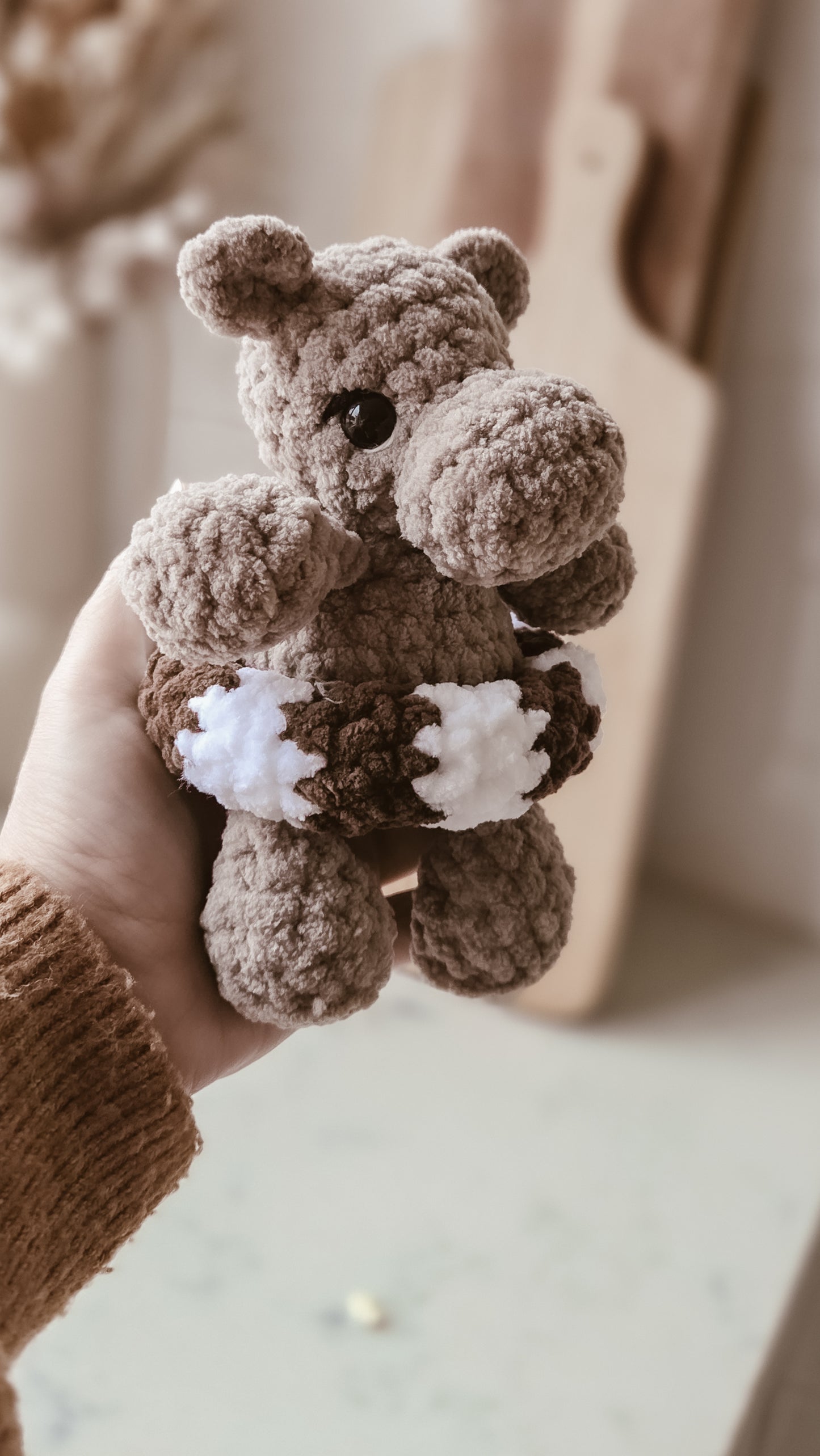 Sunny the Seaside Hippo - Crochet plushie | Coffee & Cream Collection