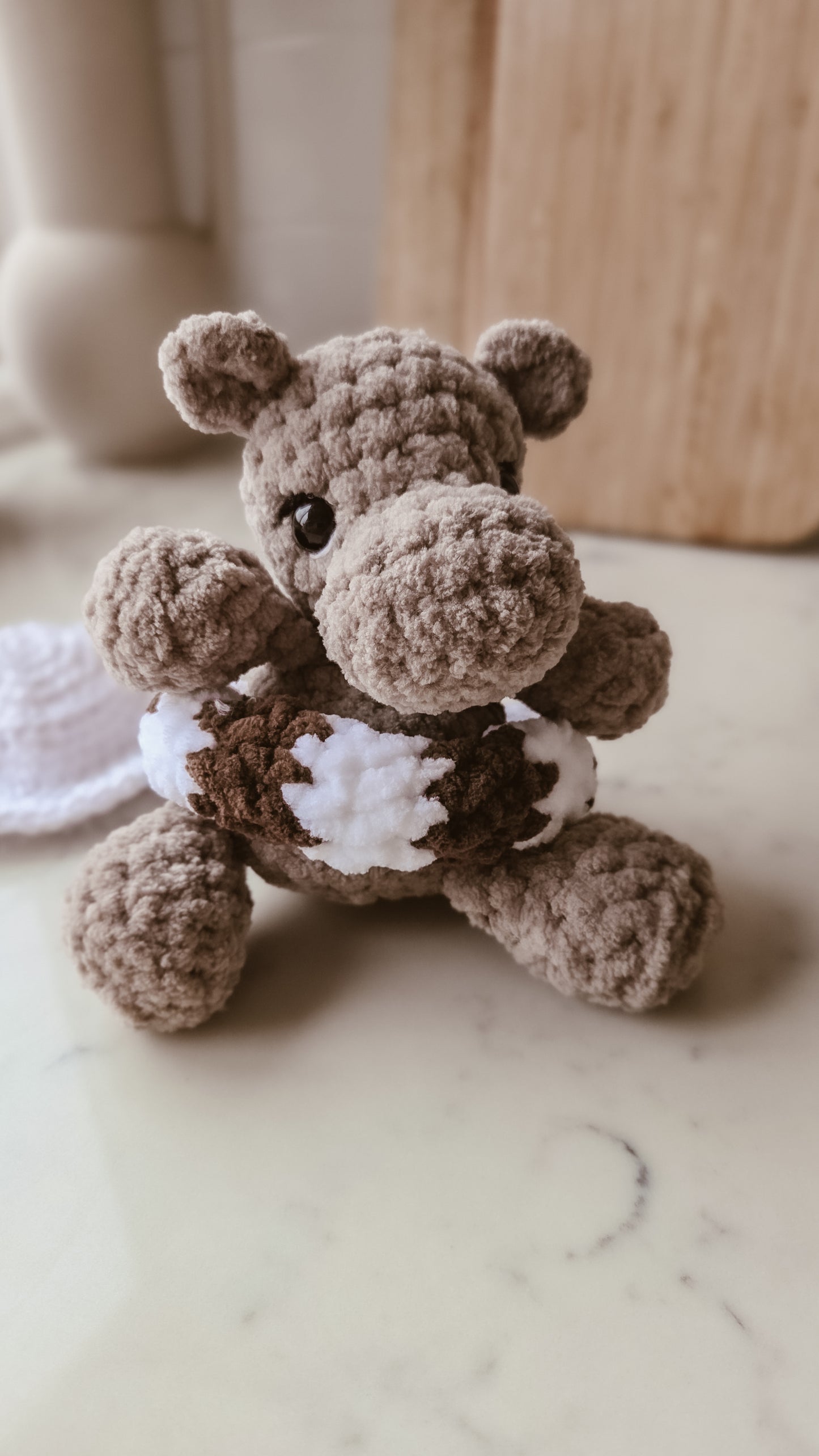 Sunny the Seaside Hippo - Crochet plushie | Coffee & Cream Collection