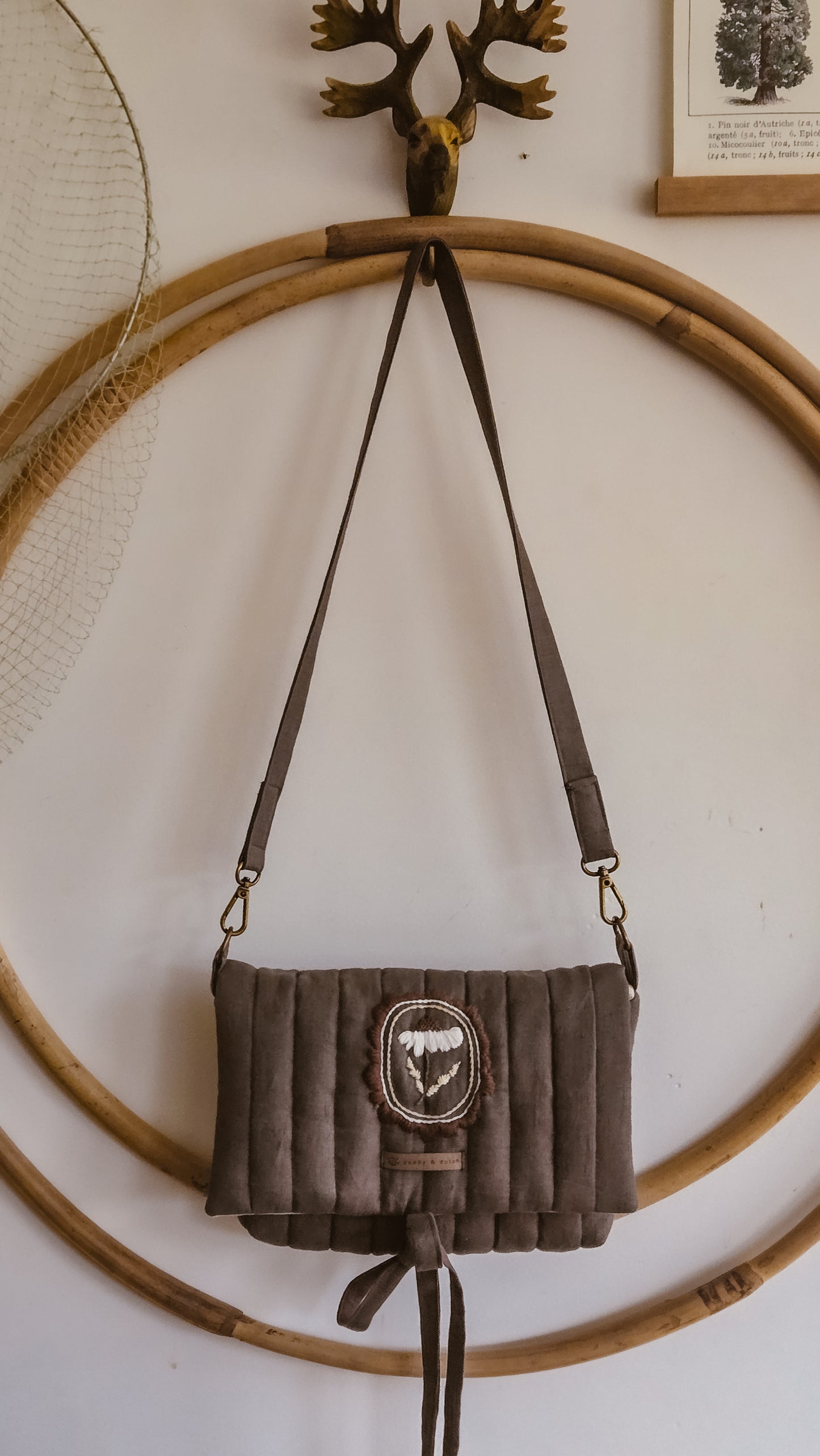 Flower Little girls Church handbag | Coffee & Cream Collection
