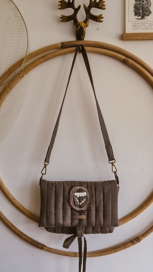 Flower Little girls Church handbag | Coffee & Cream Collection