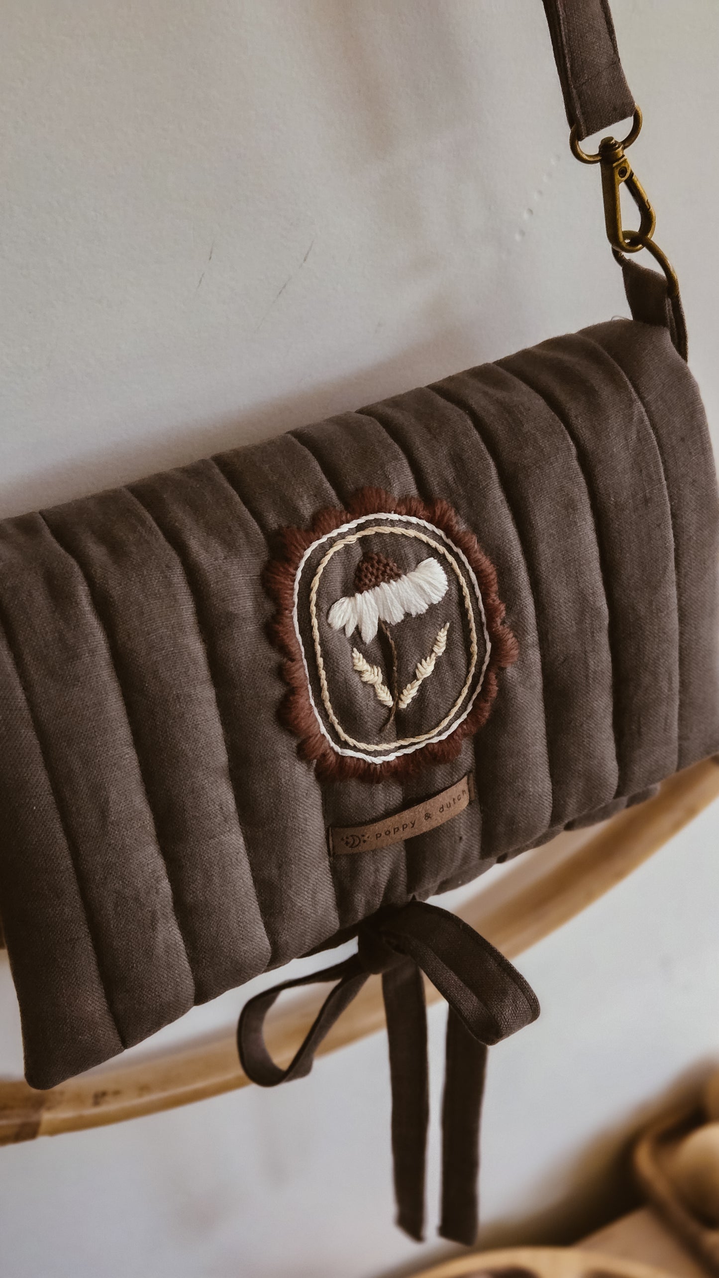 Flower Little girls Church handbag | Coffee & Cream Collection