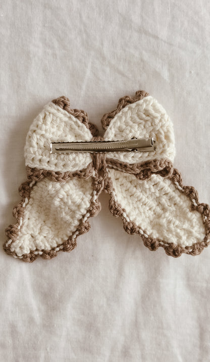 Handmade Crochet Hair bow clip | Large | Winter Forest Collection