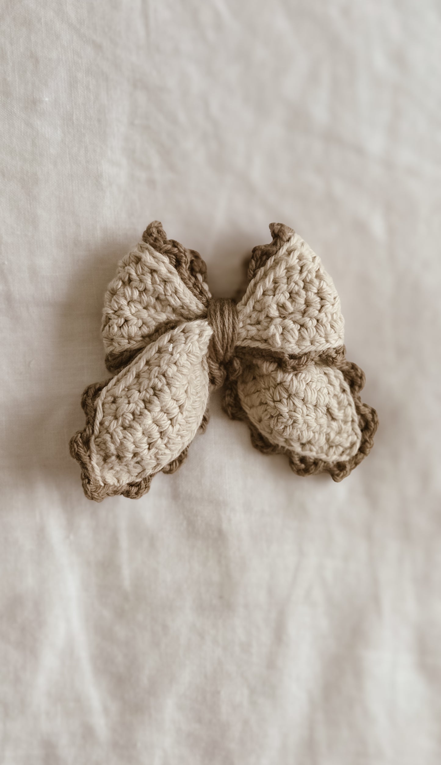 Handmade Crochet Hair bow clip | small | Winter Forest Collection
