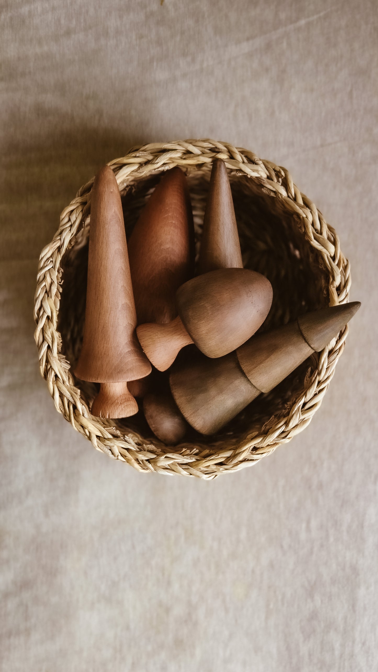 Hand Turned Wooden Tree Set | Natural European Beech Waldorf Toys | Winter Forest Collection