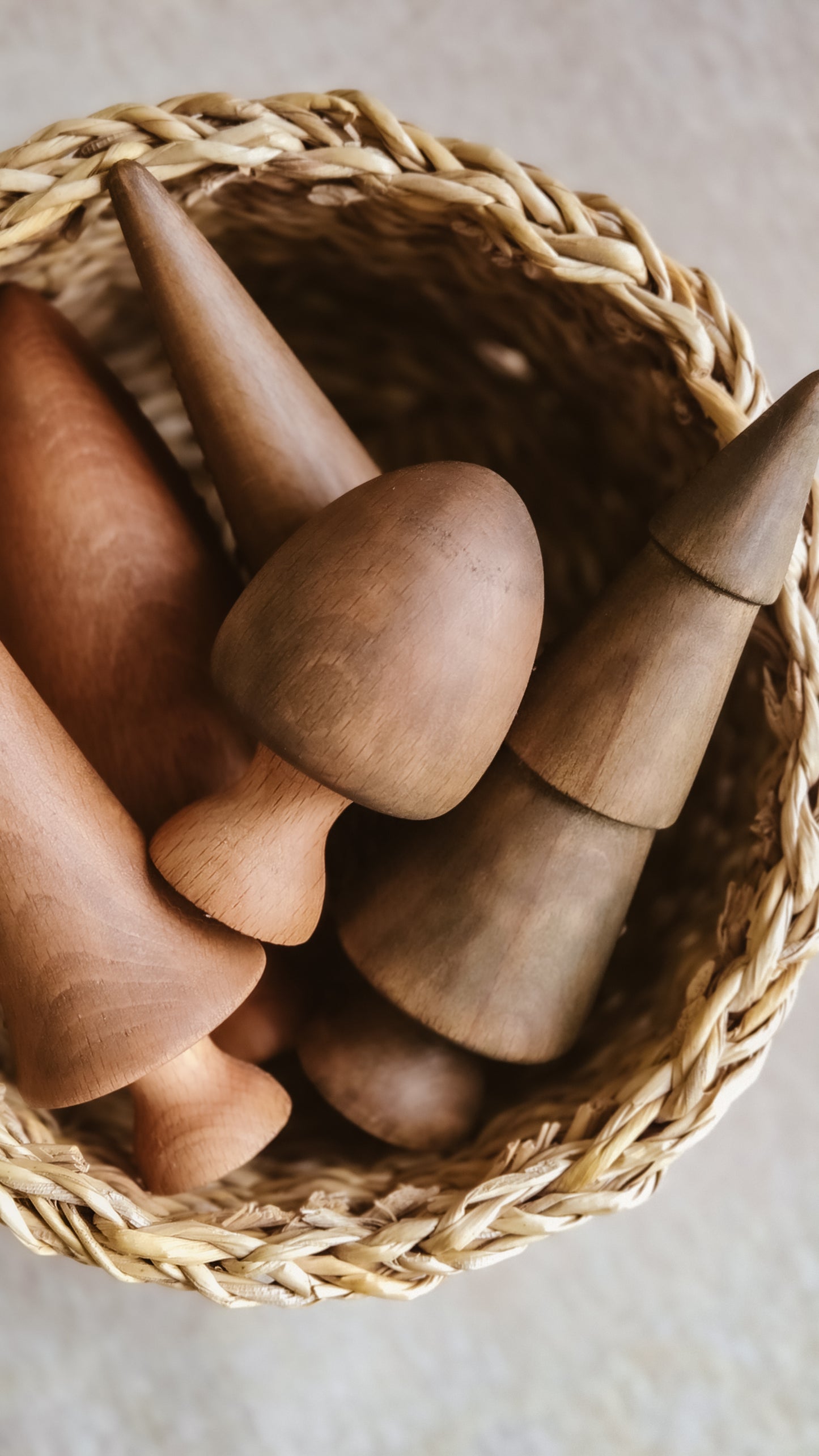 Hand Turned Wooden Tree Set | Natural European Beech Waldorf Toys | Winter Forest Collection