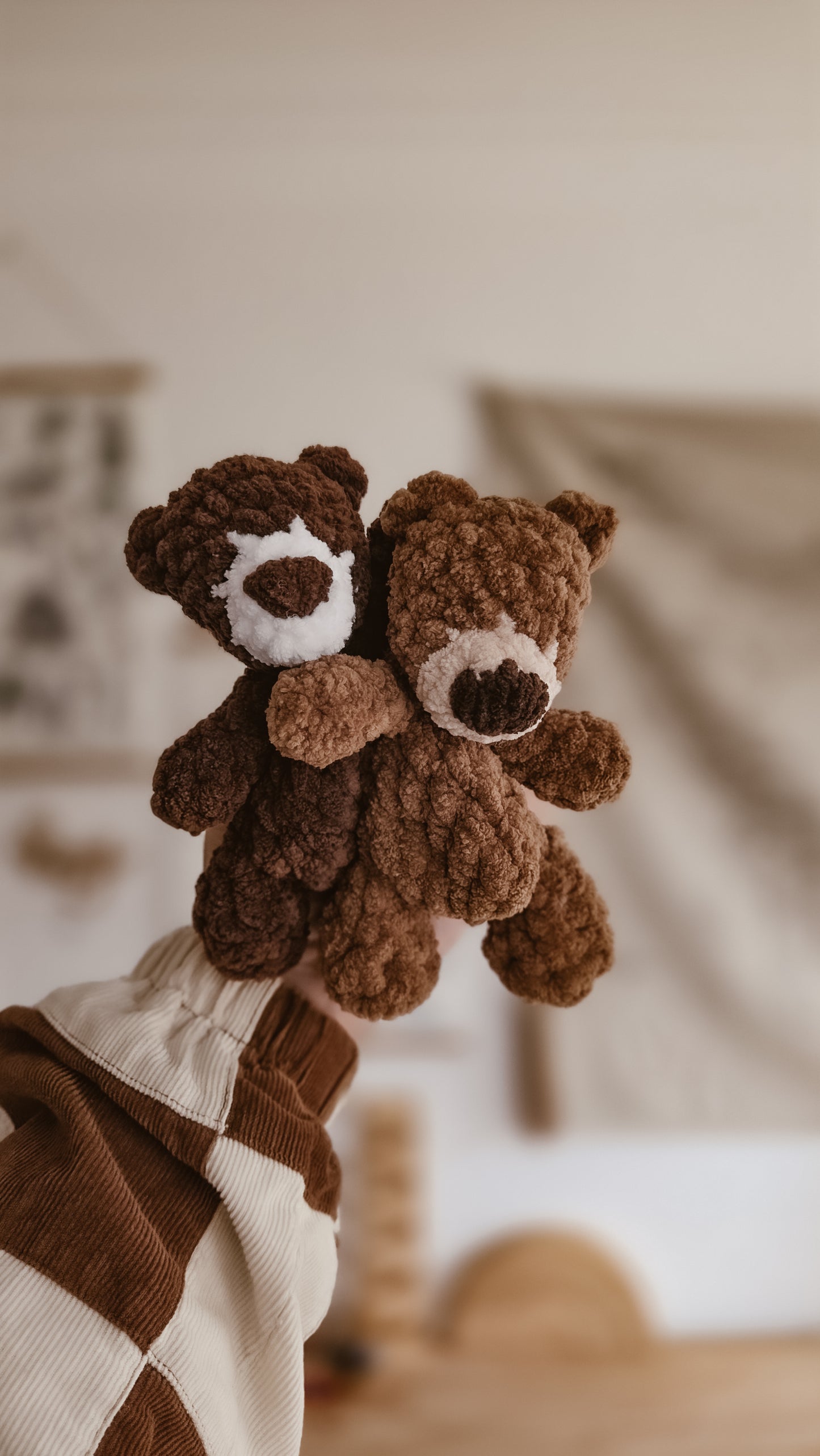 Handmade Crochet mini teddy bear plushie | Coffee & Cream Collection