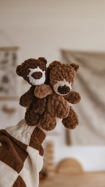 Handmade Crochet mini teddy bear plushie | Coffee & Cream Collection