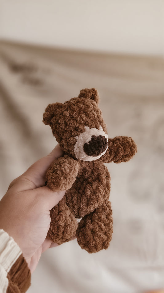 Handmade Crochet mini teddy bear plushie | Coffee & Cream Collection